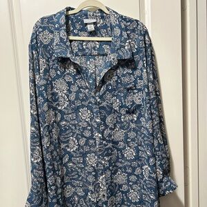 Blue Floral Duster/Dress Catherine’s 4X